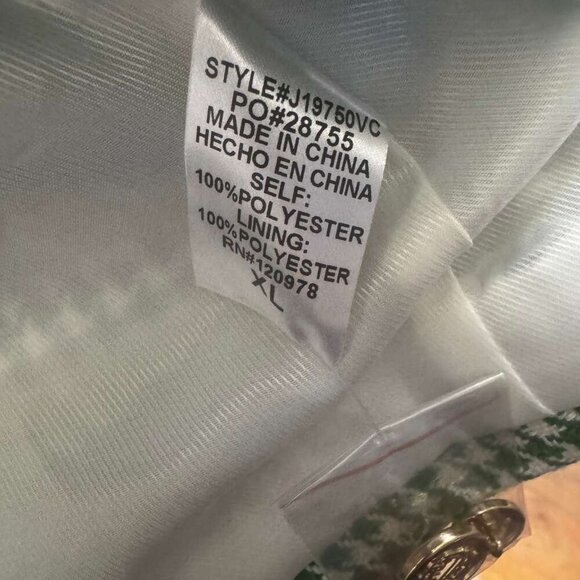 NWOT ENTRO Green Houndstooth Blazer Womens XL - Picture 9 of 9